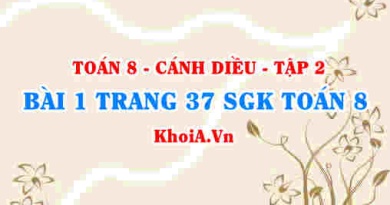 Bài 1 trang 37 Toán 8 Cánh Diều Tập 2